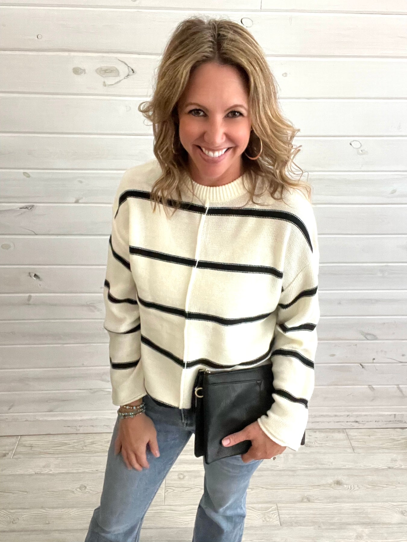 Ivory Stripe Sweater Board and Batten Boutique